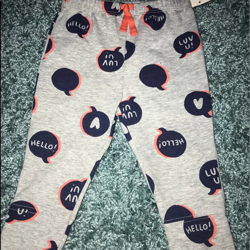Cat and Jack 6-9 month text pants